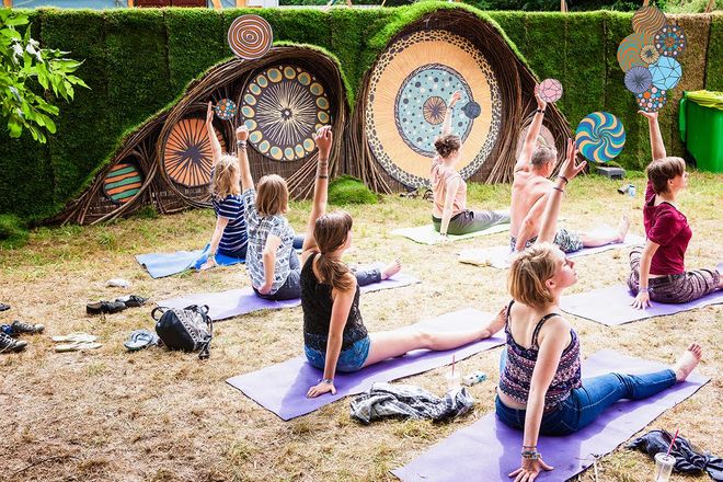 IMAGE: Photo – Down the Rabbit Hole festival – fence and yoga