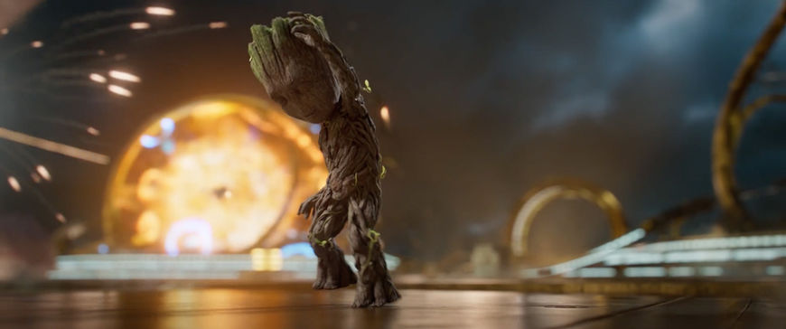 IMAGE: Still - 12 Groot on his own, looking down dancing