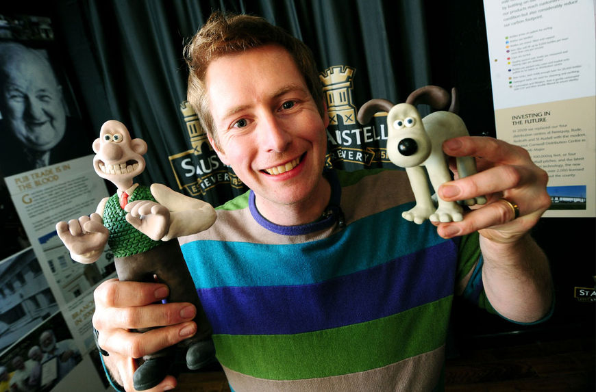 IMAGE: Merlin Crossingham with Wallace and Gromit