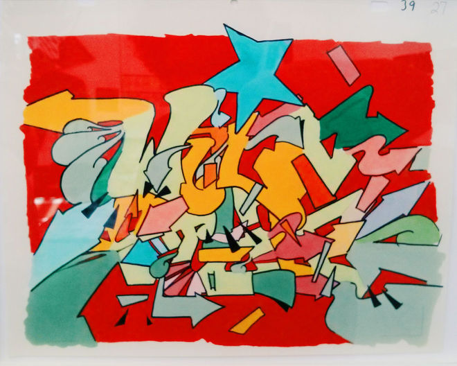 Wild Style main title animation cel. Photograph: Richard Alexander Caraballo