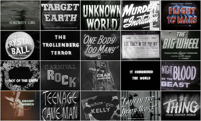 IMAGE: They Came From Within: B-Movie Title Design of the 1940s and 1950s feature contact sheet